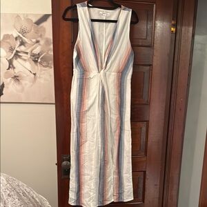 O'Neill Silver Pink Sheath Maxi Dress with Ruched V-neck